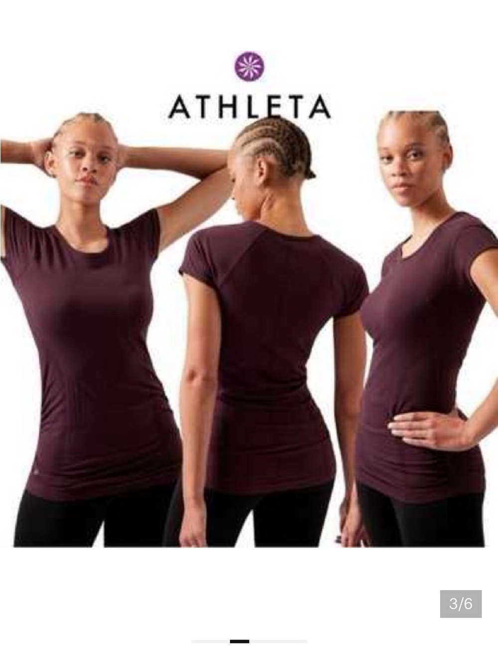 Athleta Short Sleeve Tee in Deep Plum